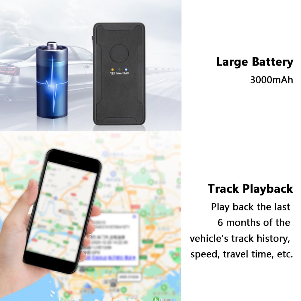 Tracker GPS Riloer, tracker GPS 4G con posizionamento GSM/LTE-FDD, tracker GPS con batteria in polimero 3000mAH