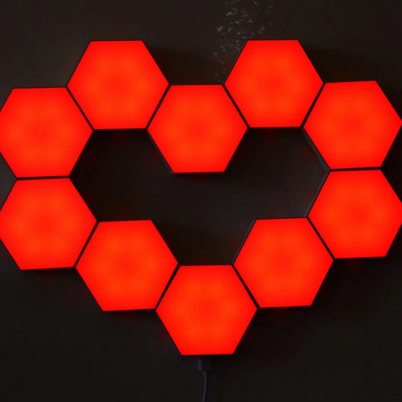 Bewinner Lot de 6 Panneaux D'éclairage Muraux Hexagonaux, Lumières Modulaires LED Hexagonales RVB Smart APP, Panneaux Modulaires Intelligents, Carreaux Hexagonaux, Formes D'extension Push