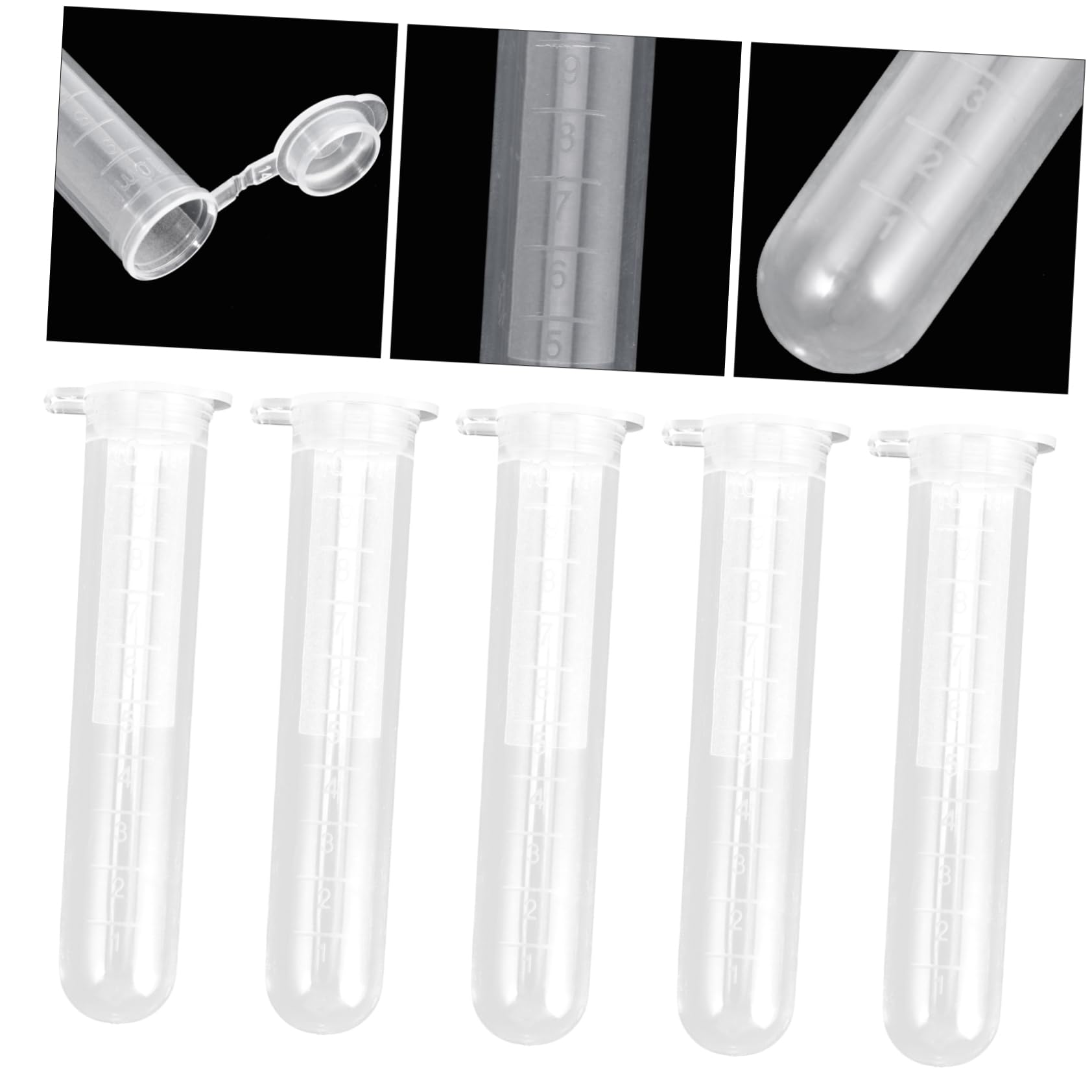 Cabilock 200pezzi Provette Di Centrifuga in Plastica Con Tappo Scatto Graduato Per Test Di Laboratorio Scientifici Esperimenti Facili Da Trasportare e Resistenti