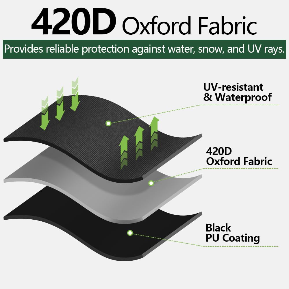 Hollywoodschaukel Abdeckung für 3-4 Sitzer, Wasserdicht & Winddicht & UV-Schutz 420D Oxford-Gewebe Schutzhülle mit Reißverschluss & 4 Klickverschluss für Gartenschaukel, Schaukelbank (215x125x170cm)