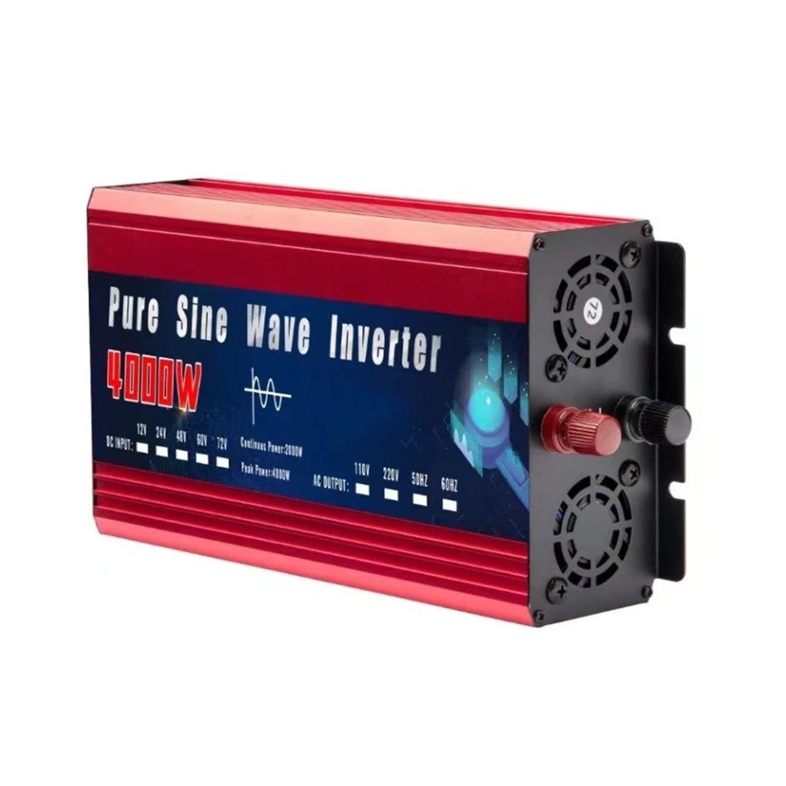 Power Inverter Convertitore Tensione Alimentazione A Onda Sinusoidale Pura 12V 220V 2000W 3000W 4000W DC 12v 24v A AC 220v 110v Per Inverter Solare Auto Convertitore(12V,110V 60HZ,1000W)