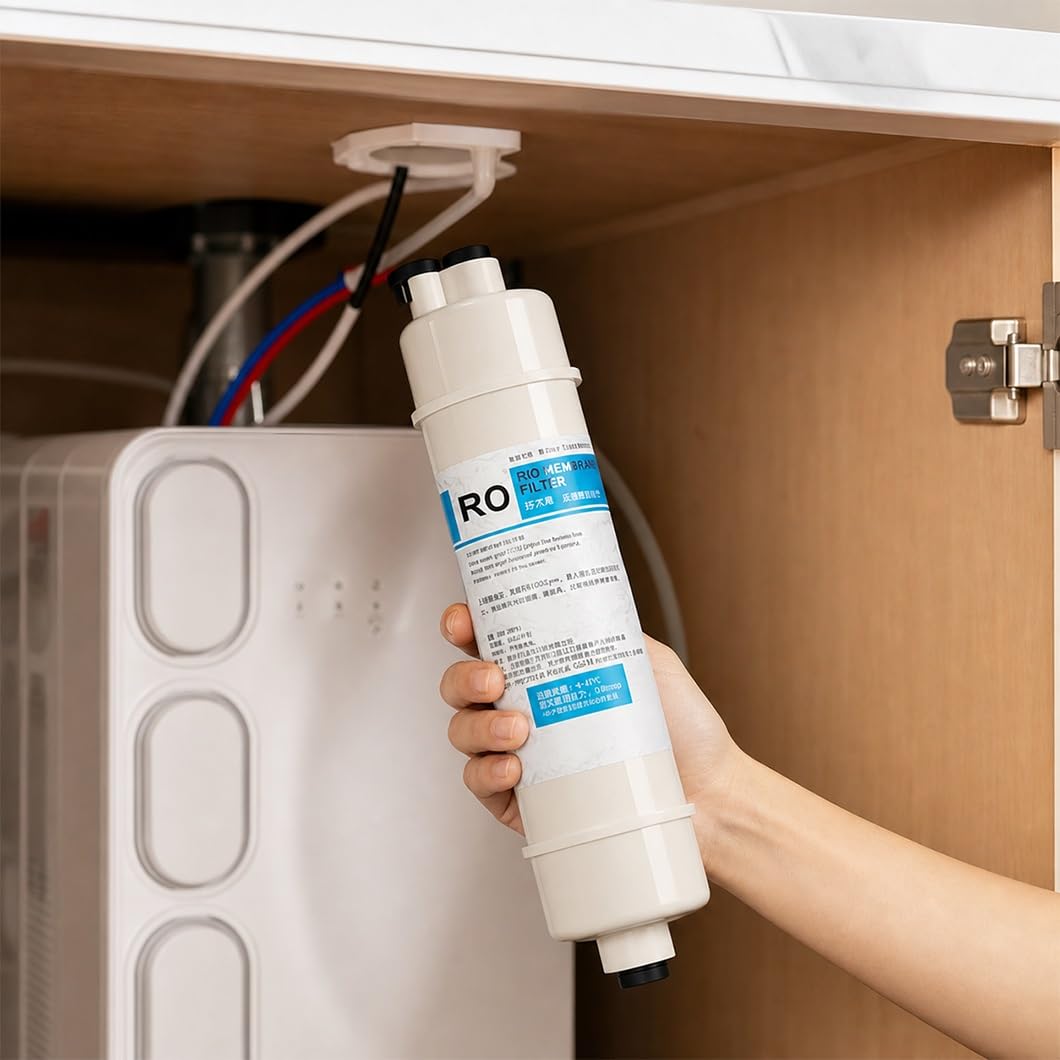 Confezione da 2 Cartucce Filtranti A Membrana per Osmosi Inversa RO 10",0,0001 Μm,Attacco Rapido da 1/4",Adatte A Sistemi di Purificazione dell'Acqua per Tutta La Casa