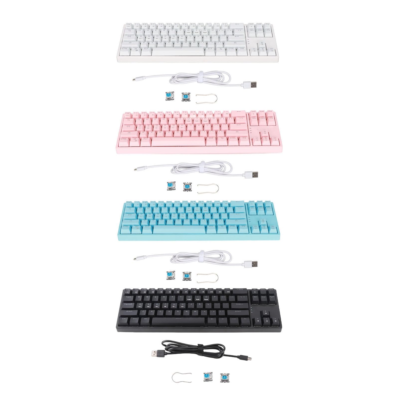Aramox Tastiera Meccanica 71 Tasti, Interruttori Blu, RGB Type C (BLACK)