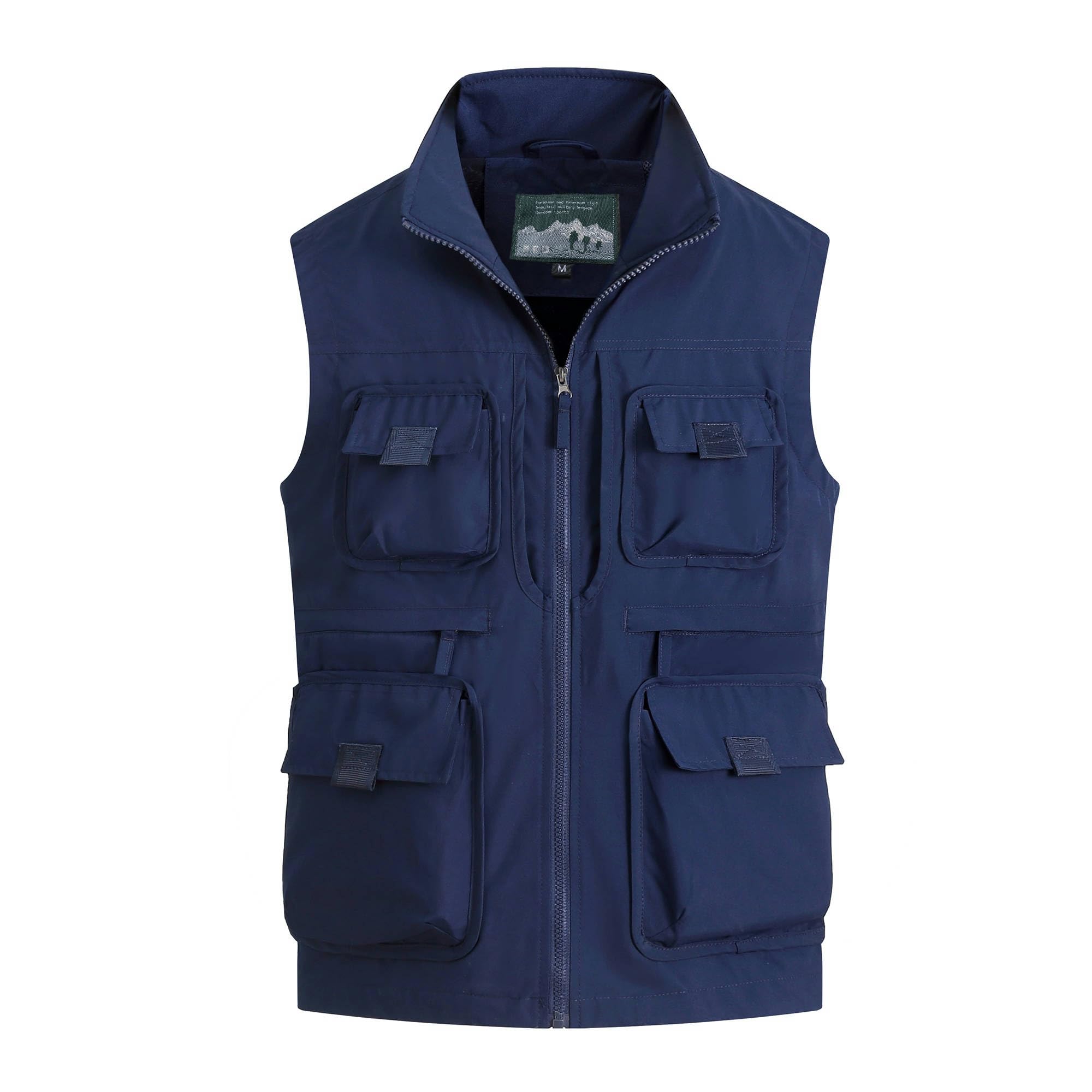 Hombres Al Aire Libre Chaleco de Pesca Multibolsillos Casual Chaqueta Secado Rápido Malla Chaleco Ligero Sin Mangas Chaqueta Fotografía Caza Cámping Senderismo