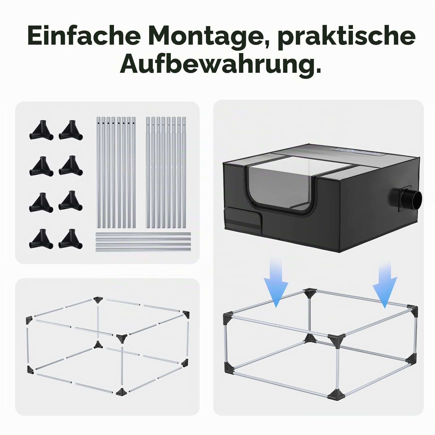 LONGER Schutzhülle mit Belüftung, 69,8 x 69,8 x 30 cm, Laserschneidemaschine, Schutzhülle für die meisten Lasergravurmaschinen, isoliert gegen Rauch und Geruch, Geräuschreduzierung, Augenschutz