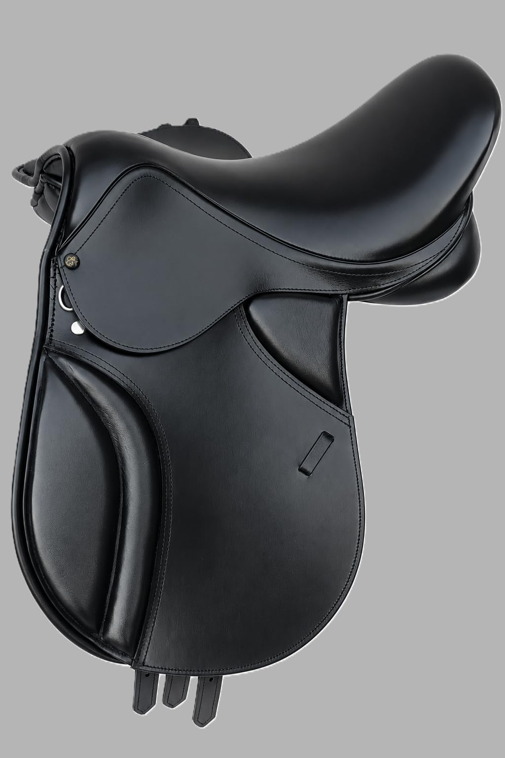 Leather Draft Horse Saddle with Girth Softy Black 18 Inch