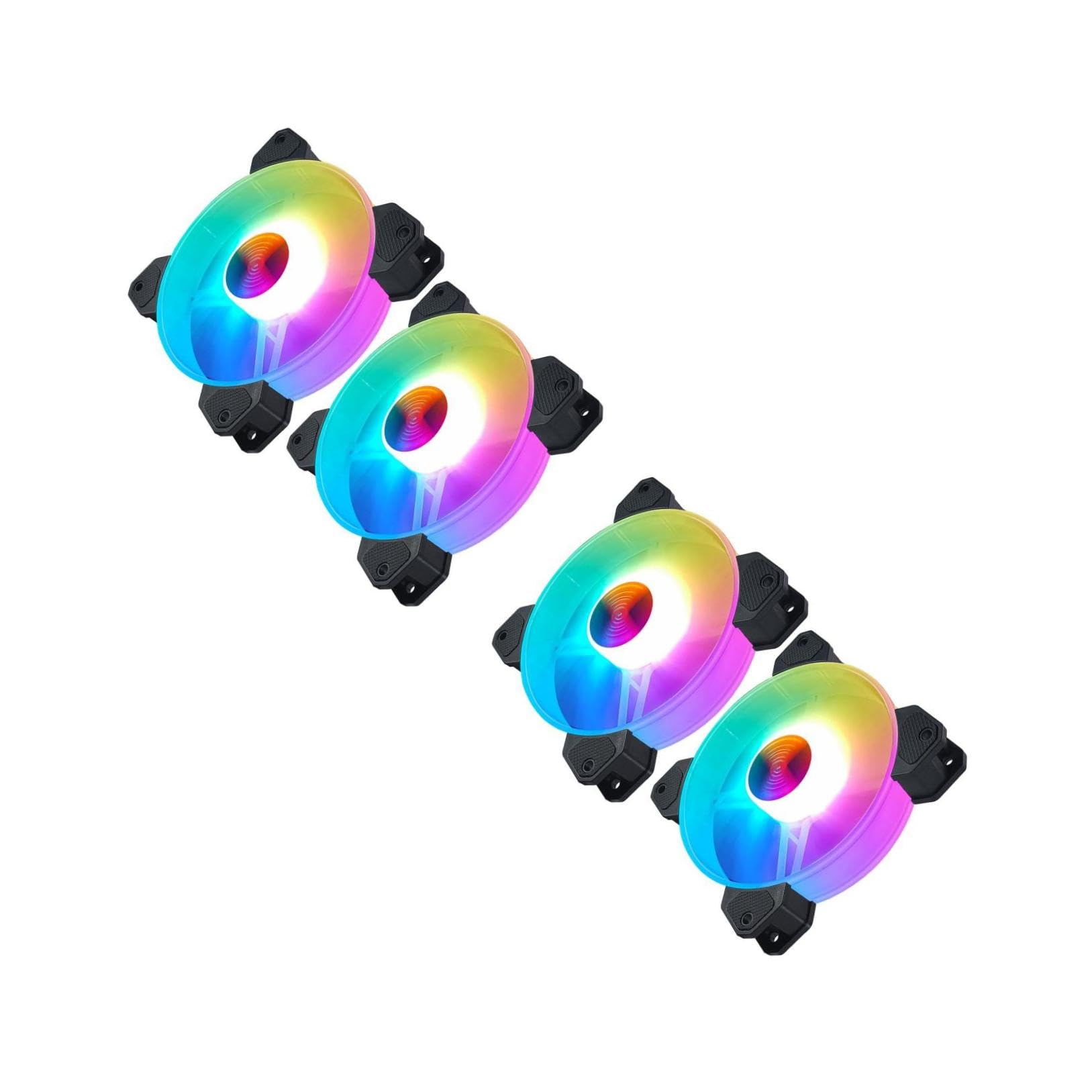 Artibetter 4piezas Ventiladores Rgb Para Pc Enfriadores De Caja Silenciosos De Luz Accesorios Para Ordenador De Escritorio
