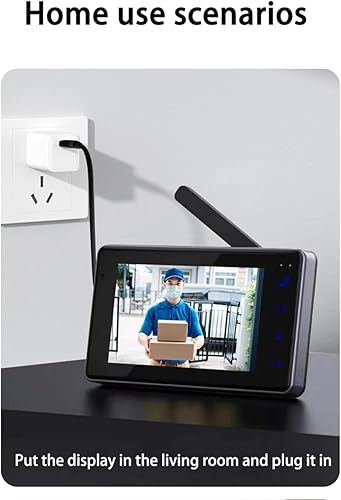 Miniatura 7 de Timbre de puerta inalámbrico sin suscripción, video timbre, portero bidireccional, video 1080P, pantalla de 4.3 pulgadas, ángulo de 120, sin