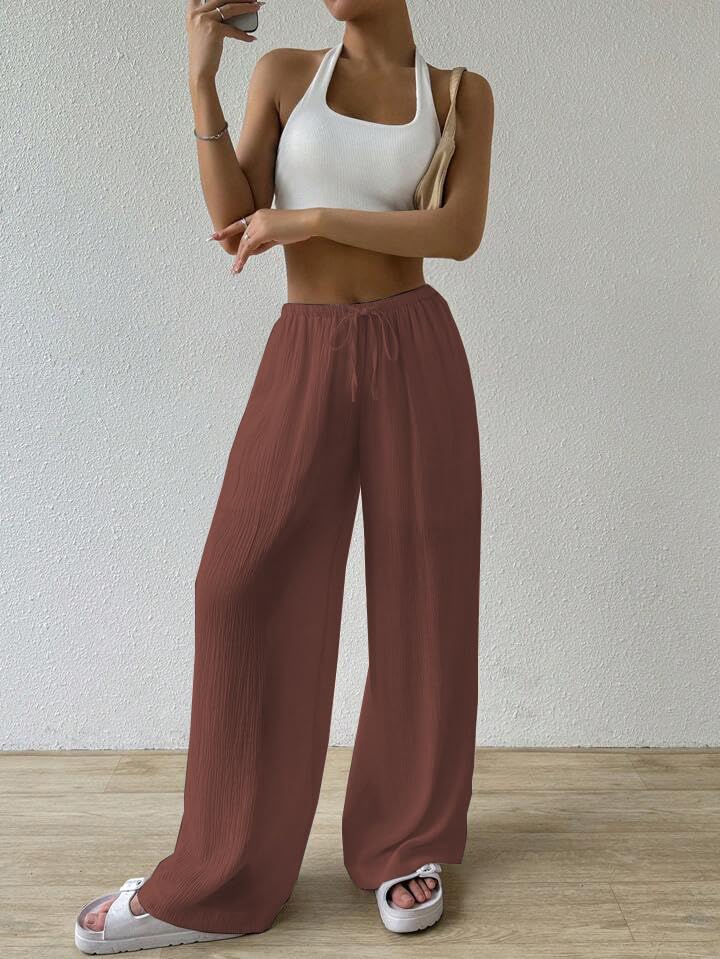 Image of GRECIILOOKS High Waist Trousers for Women - Flared Korean Style Formal Pants | Elegant Workwear for Office, College & Events (Available in Plus Size)