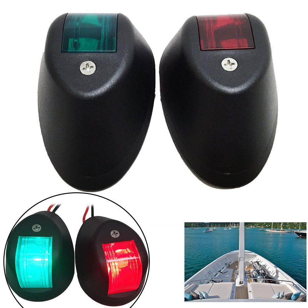 SIKUAI 1 paio di luci di navigazione a LED per barche in plastica da 91 * 59 * 35 mm, nere per barche da pesca veloci da pontone da turismo