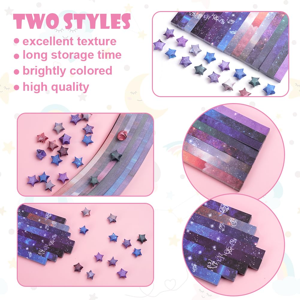 1080 Strisce Carta Origami Stelle - 12 Costellazioni Stampate - Stelle