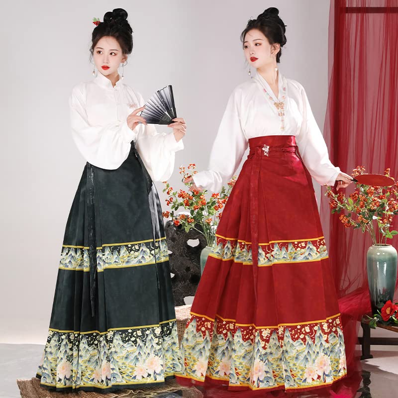 Jupe Hanfu résolvant le manque d'originalité pour fêtes style Chinois manches avion - 2