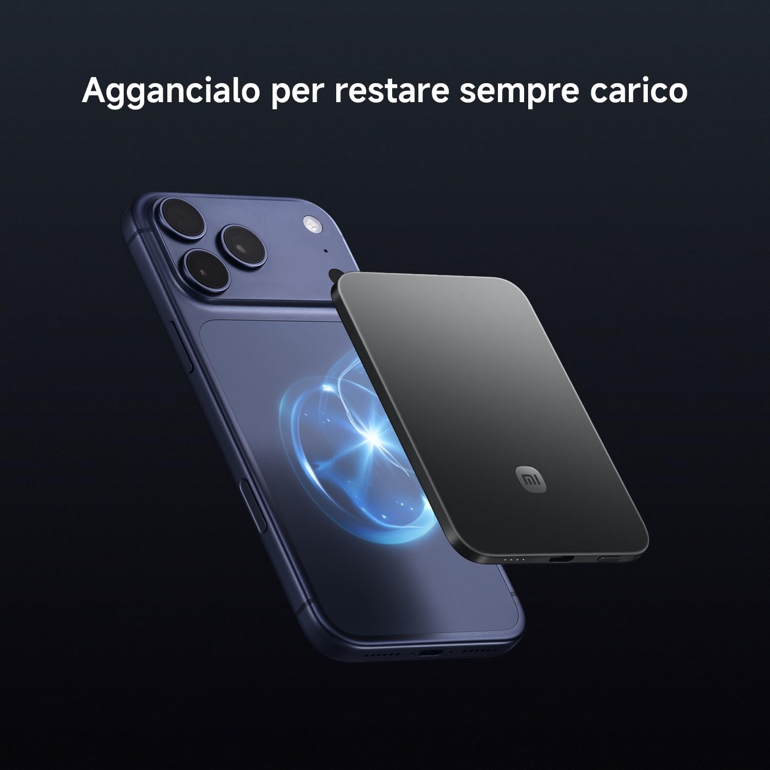 Xiaomi UltraThin Powerbank MagSafe, Ultra Sottile 6 mm, Batteria Esterna da 5000 mAh, Ricarica Rapida fino a 15W, Caricatore Portatile, Design Ergonomico, Compatibile con iPhone e Android