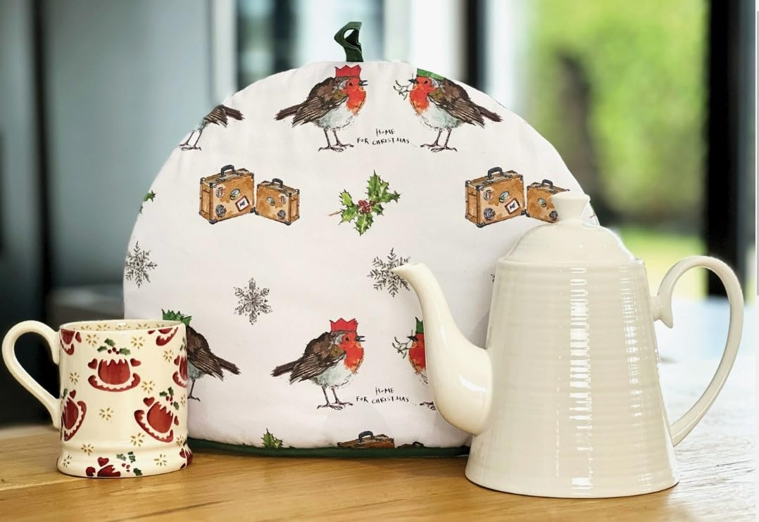 Samuel Lamont, Home for Christmas British Insulated Holiday Winter Tea Cozy, Hanging Loop