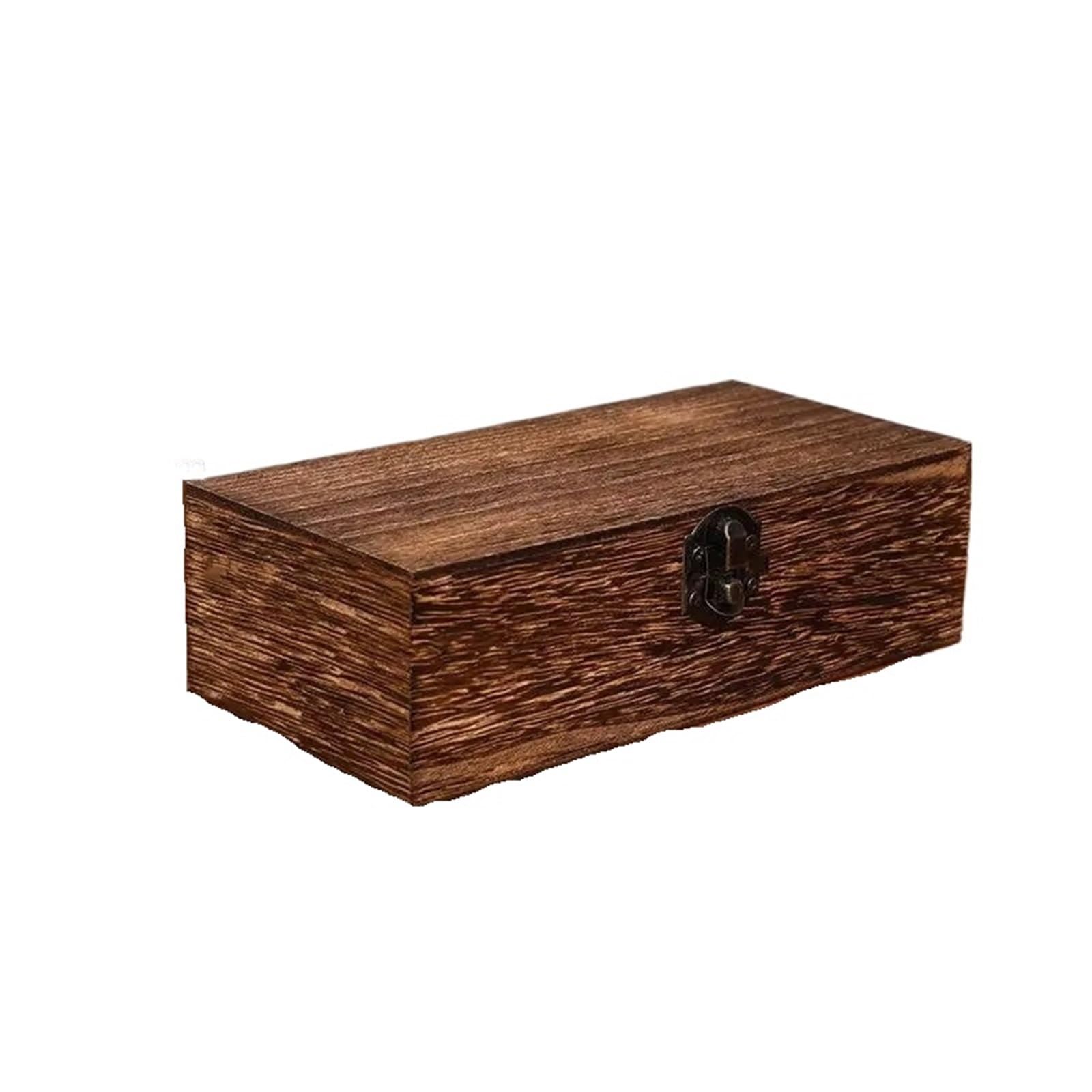 NIUSABOU Wood Jewellery Organiser, Wooden Box With Lock Rectangular Organizer Multicolor For Accessories Keepsakes(Color2)