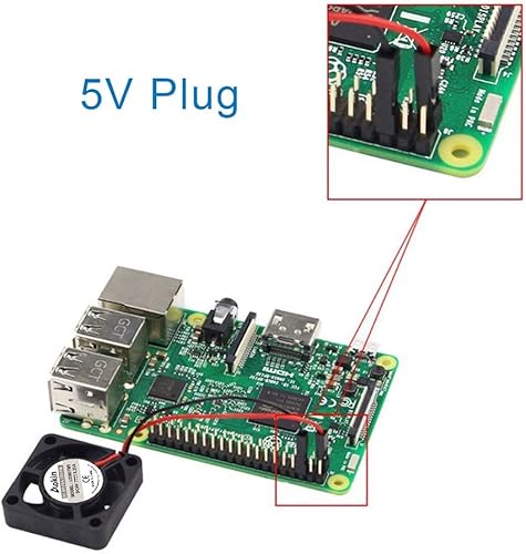 Miniatura 6 de 2 ventiladores 3007 para Raspberry Pi 5 1.181x1.181x0.276 in Cooler Pi ventilador de caja de enfriamiento sin escobillas 1.181 in 1.18in 3.3V 5V DC