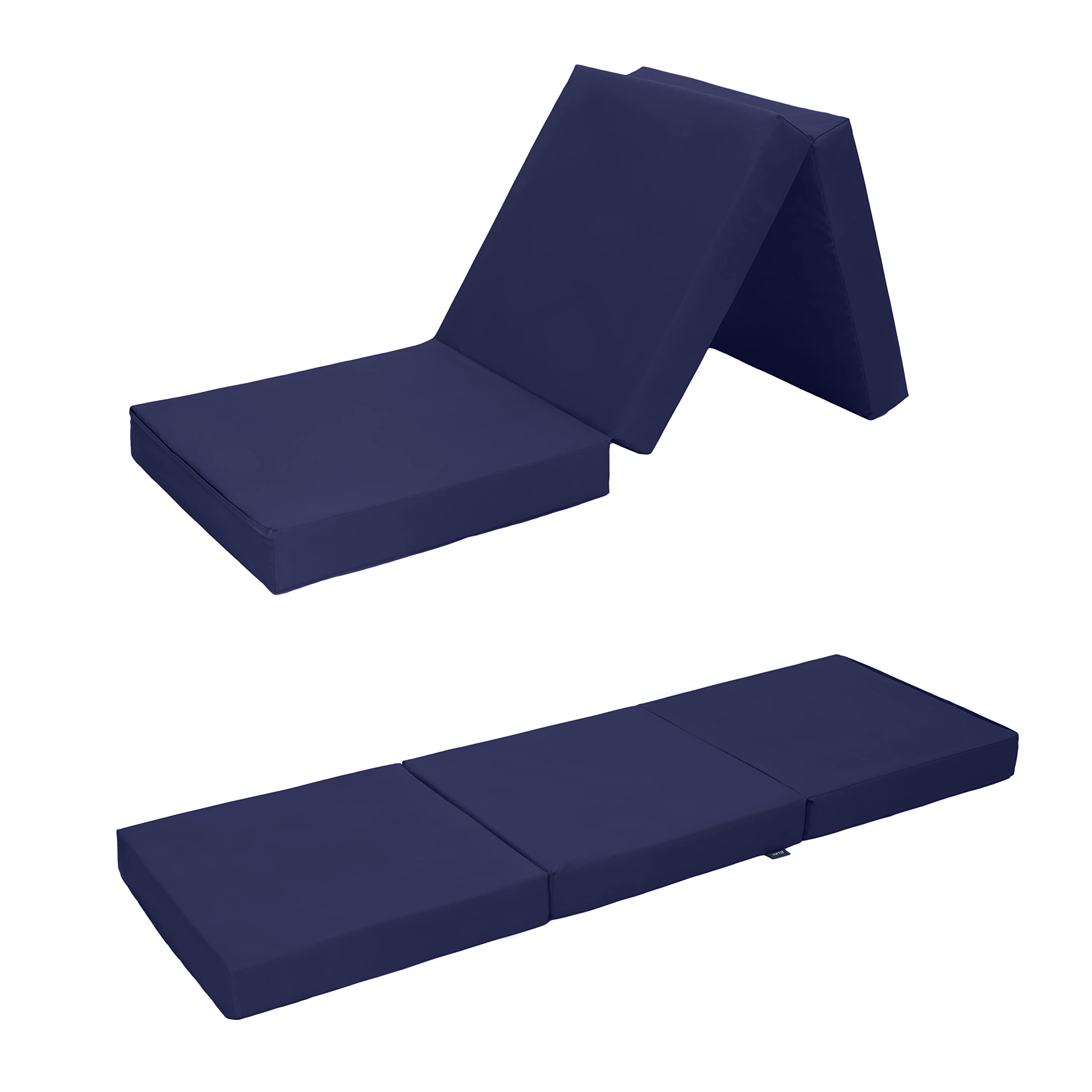 Loft 25 Matelas Z Pliable Simple | Lit Z Cube Pliable résistant à l'eau | Chambre d'amis, Salon, Chambre à Coucher | Matelas futon Confortable | Canapé-Chaise léger et Durable (Marnie)