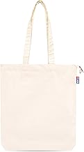 Cotton Canvas Tote Bag for Women with Zip Closure & Inner Pocket | 100% Organic Natural Cotton | Stylish Eco-Friendly Tote for Office, Shopping, College, Travel, Daily Use | Beige