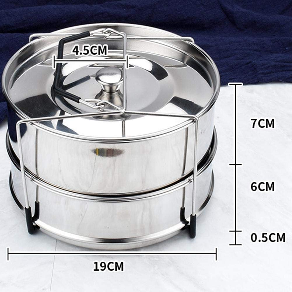 Accessoires voor Instant Pot, 304 RVS Stapelbare Voedsel Steamer Insert Pans, Dubbele Groente Stoommand, Snelkookpan Accessoires Past 5, 6 & 8 Quart Cooker