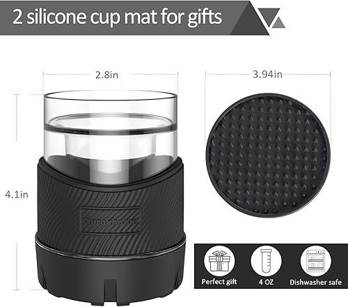 Miniatura 4 de Juego de vasos para whisky Ourokhome, enfriador de hielo de plástico patentado para bourbon, whisky, vino blanco, vaso aislado de 5 oz para hombres