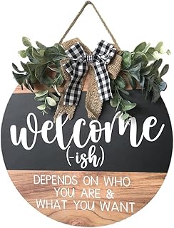 29 Entryway Wall Ideas Guests Will Notice The Moment They Walk In 110 Welcome Sign Front for Door Decoration, 12 in Round Wood Wreaths Wall Ha...