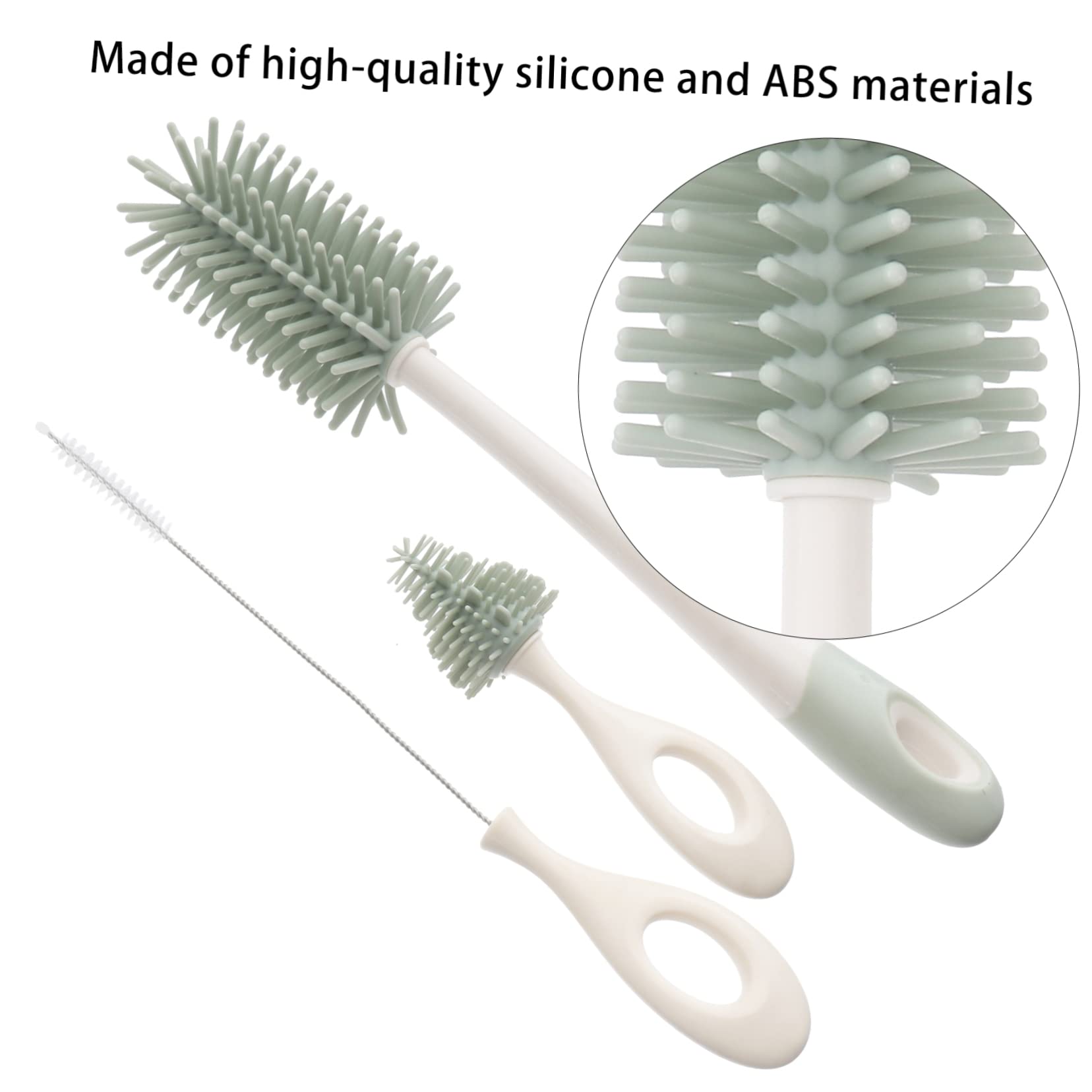 Abaodam 2pezzi Spazzole Per La Bottiglie Silicone Per Bottiglie e Tazze Resistente e