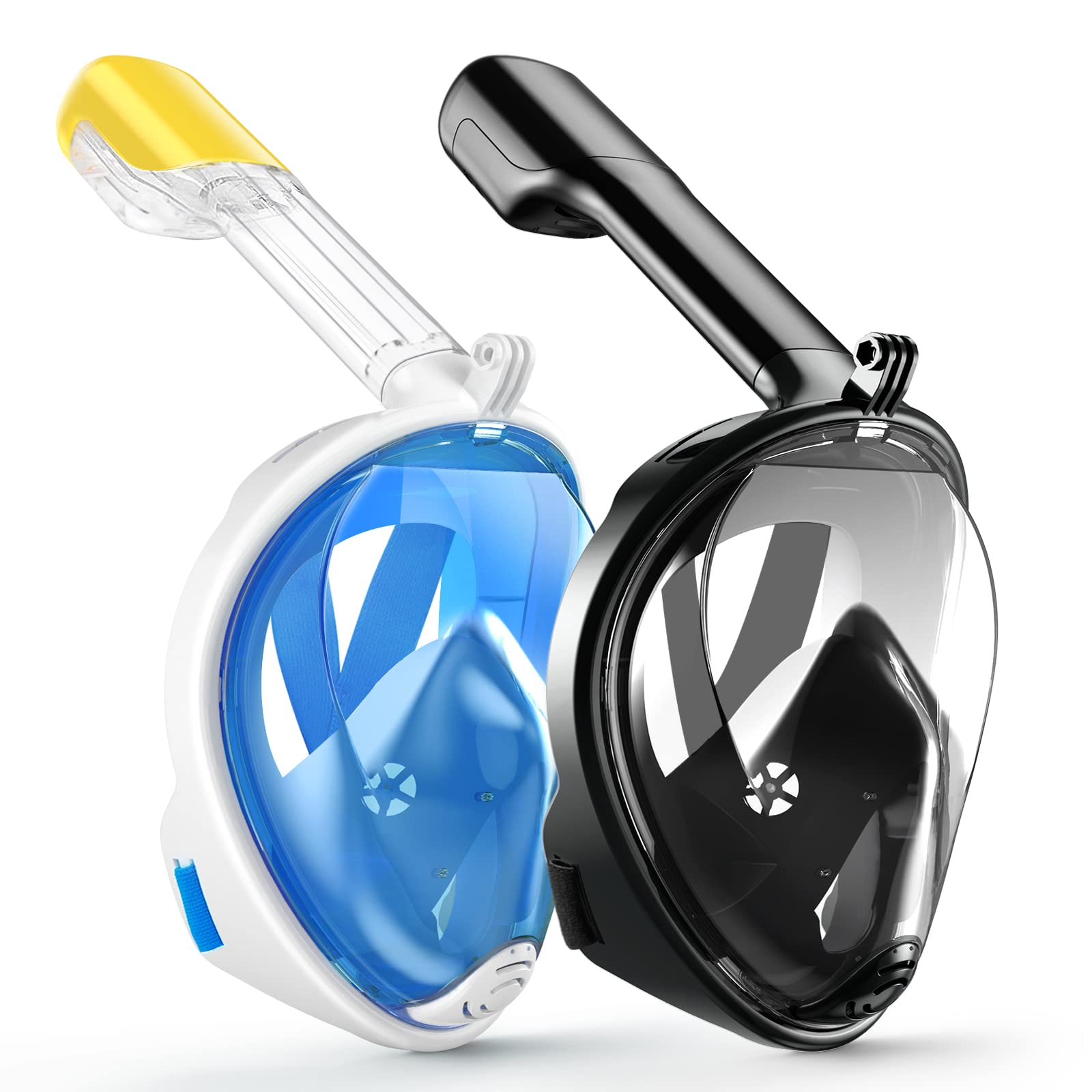Ezire Snorkel Mask Adults, Full Face with Action Camera Mount, Easy Breath Anti-Fog Anti-Leak Design