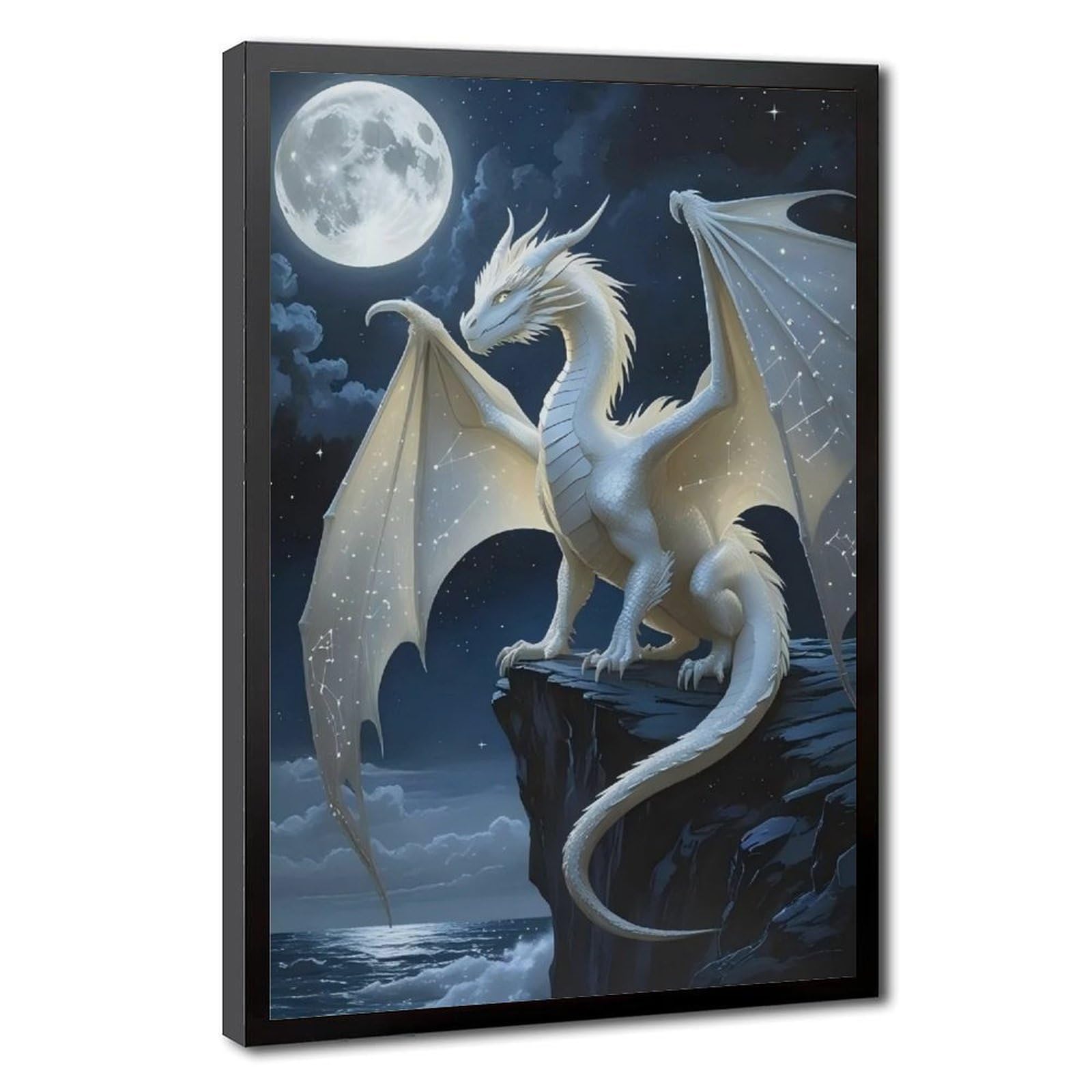 Bareronor Celestial Dragon Poster Canvas Poster Bedroom Decor Landscape Office Room Decor Gift 24" L X 36" W