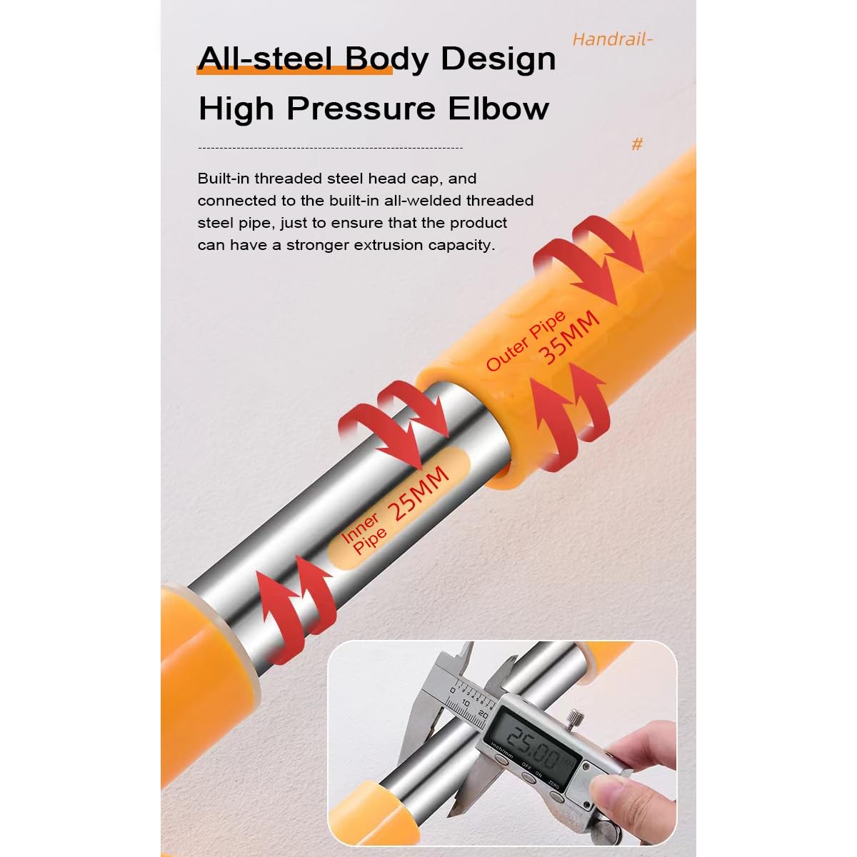 Alargamiento de Barras de Acero Inoxidable de Baño Agarraderas,Antideslizante de Nylon de Seguridad Pasamanos de Equilibrio,Bañeras de Pared Discapacidad Dispositivo de Asiste(Size:120cm,Color:Blanco)