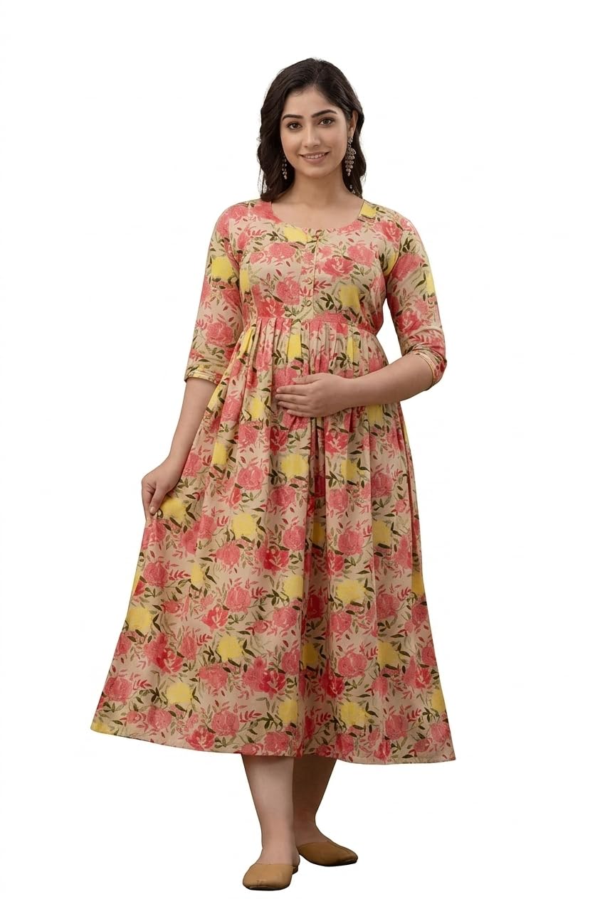 Women's Rayon Maternity Feeding Kurti Dress for Women | Soft Breathable Fabric | Comfortable Calf-Length Outfit for Office-image-15