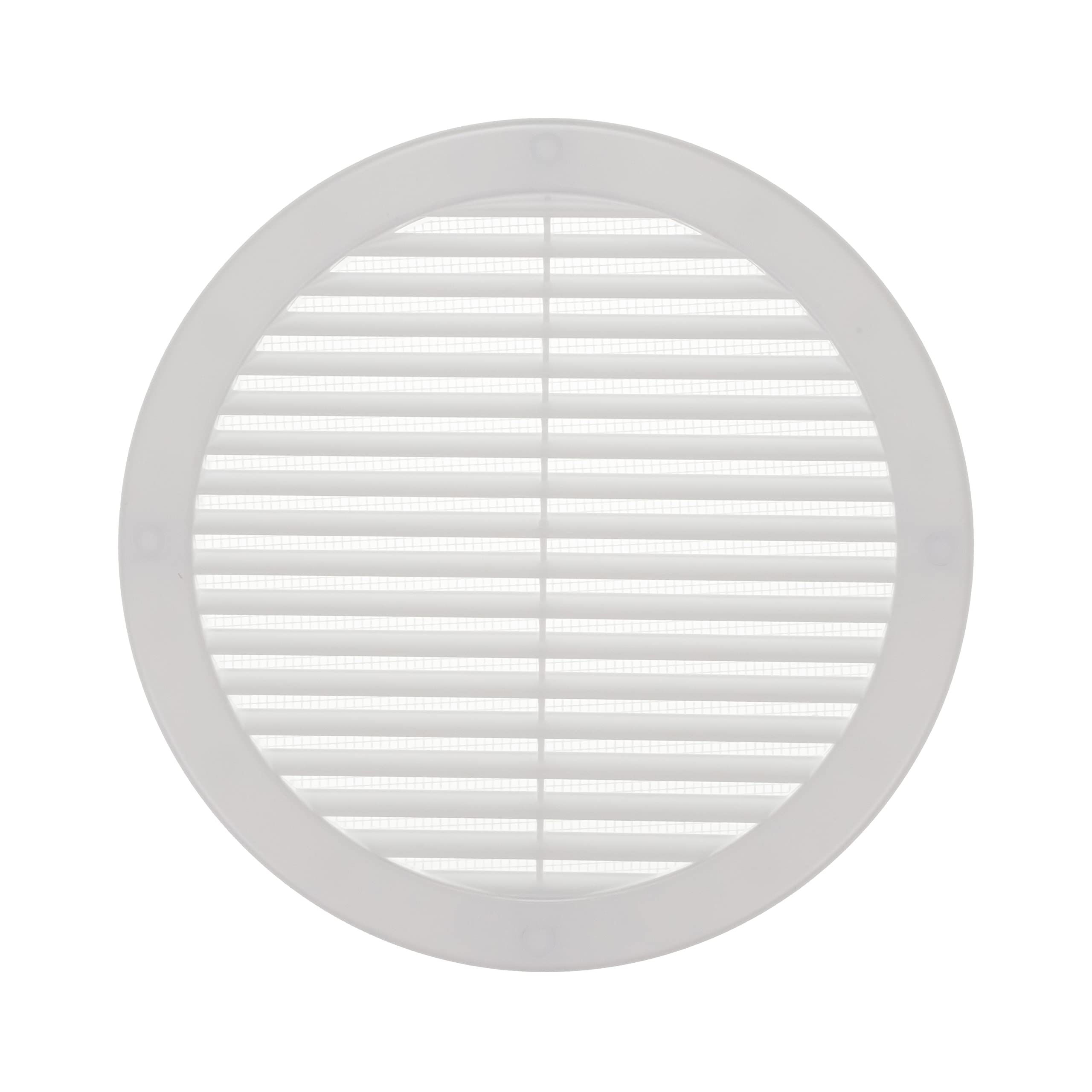 Vent Systems diameter 200 mm / 8'' Inch White Soffit Vent Cover with Mounting Neck, Round Air Vent Louver, Grille Cover