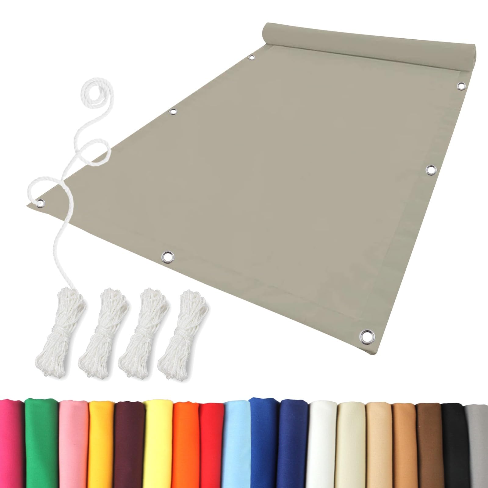 Voile d'ombrage imperméable 4.5 x 5.5 m avec oeillets extérieur