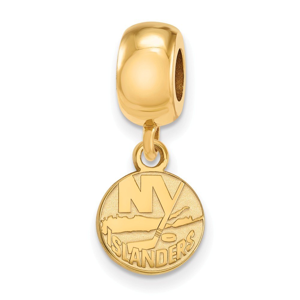 New York Islanders Bead Charm Extra Small (3/8 Inch) Dangle (Gold Plated)