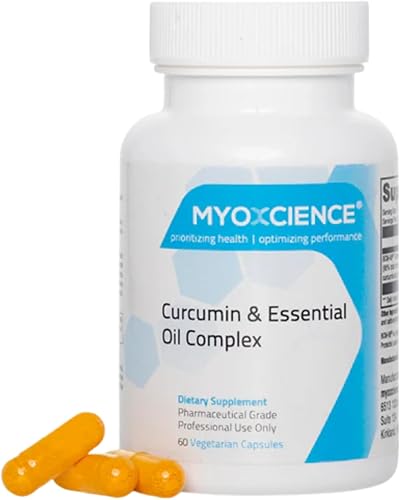 MYOXCIENCE Complejo de Curcumina y Aceites Esenciales | BCM-95 | 500 mg Complejo de Curcumoind, Curcumina y Aceite Volátil (60 Cápsulas Vegetarianas)