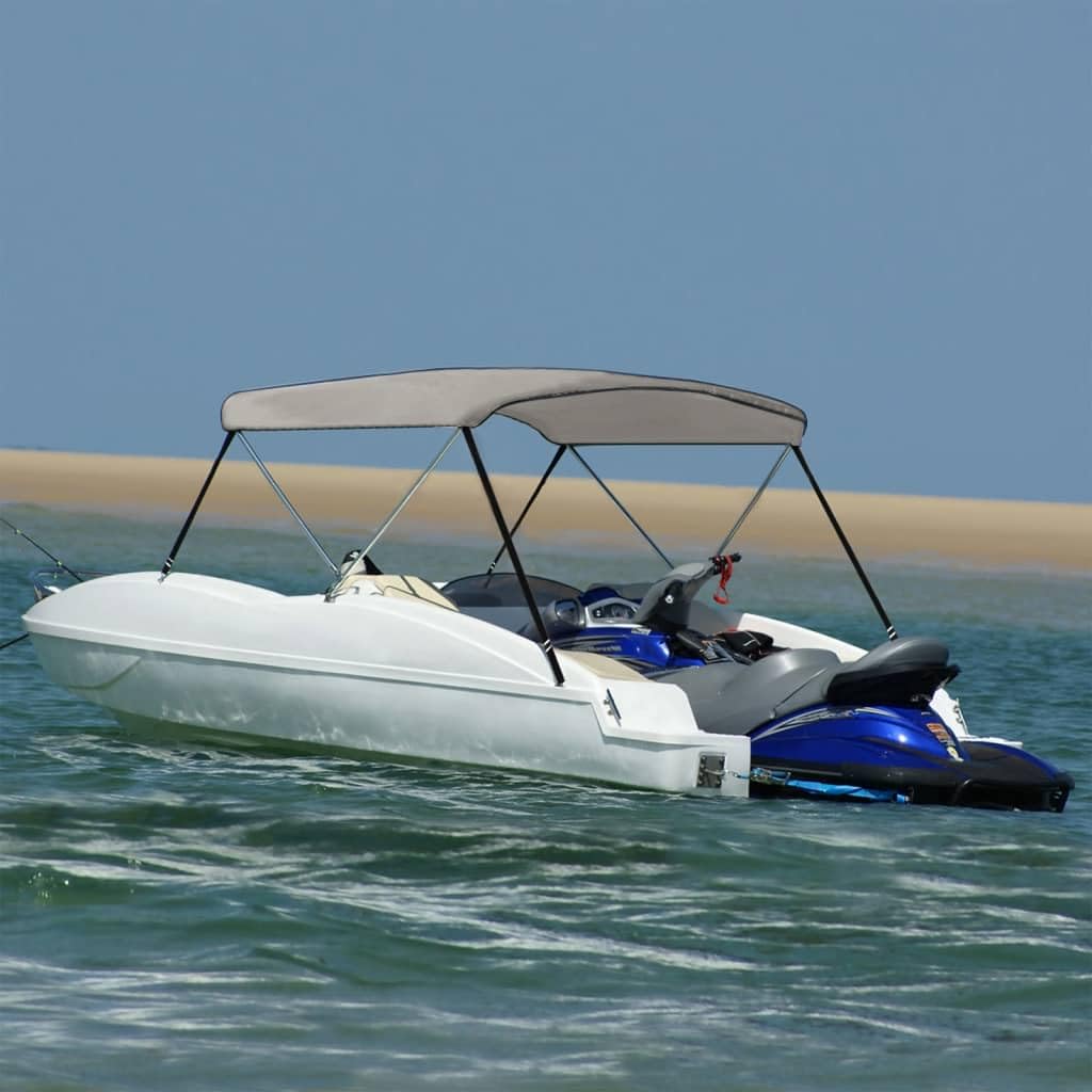 2-Bow Bimini Top Grigio, 180 x 150 x 110 cm, resistente ai raggi UV, impermeabile, antimuffa, con custodia, per barche