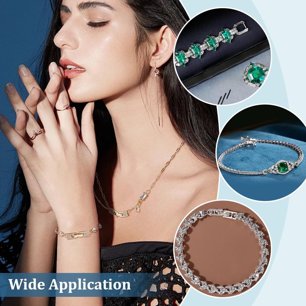 PH PandaHall Bracelet Extender Clasps 10pcs Foldover Extension Jewelry Clasps Cubic Zirconia Fold Over Necklace Extenders Golden Fold Over Clasp for Bracelets Necklaces Anklets Repair Jewelry Making - Image 5