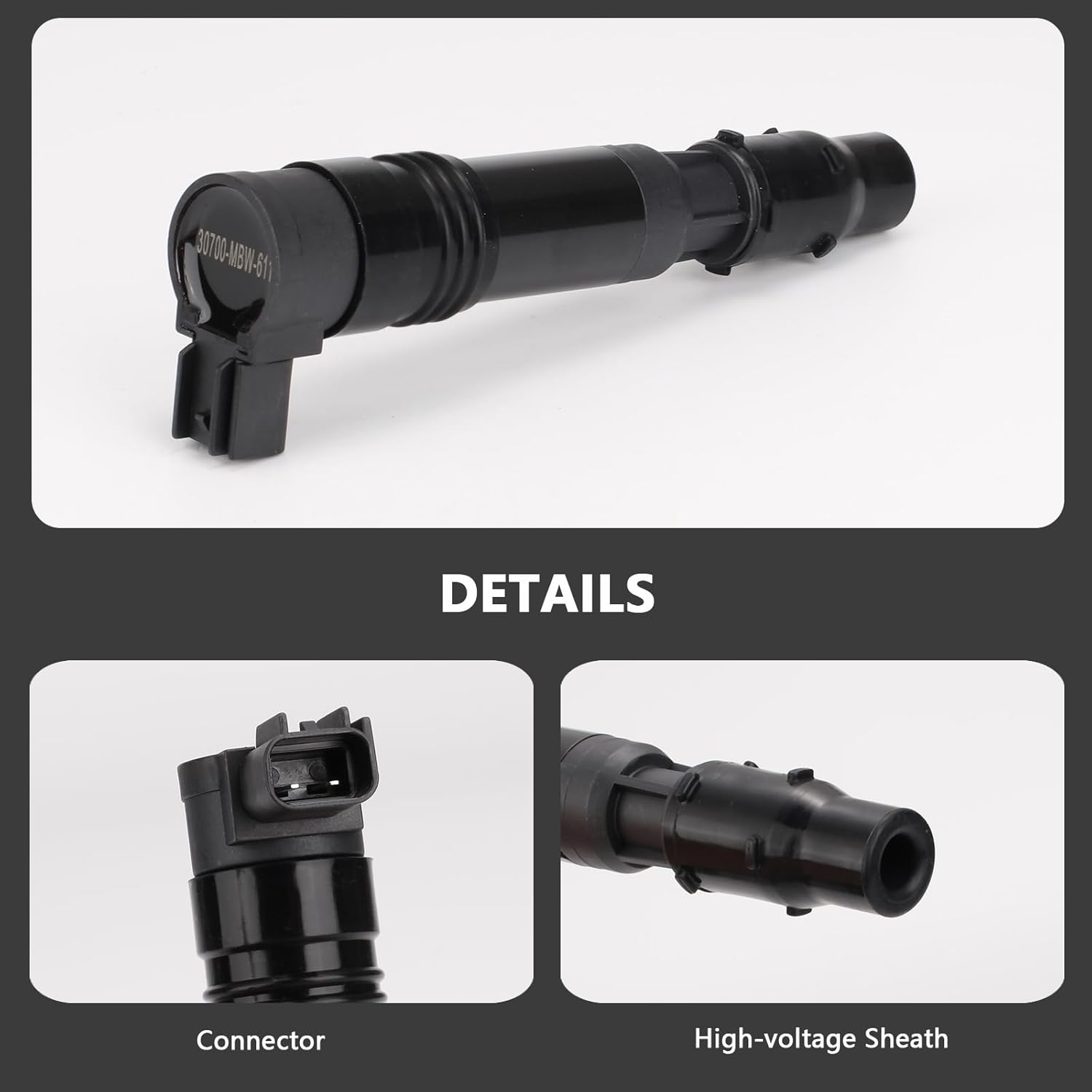 30700-MBW-611 OEM Ignition Coil - Compatible with Honda CBR600F4 F4 CBR600F4i F4i CBR900RR 900RR CBR900RE - Replaces # ‎30700-MBW-611 129700-3881 J0388