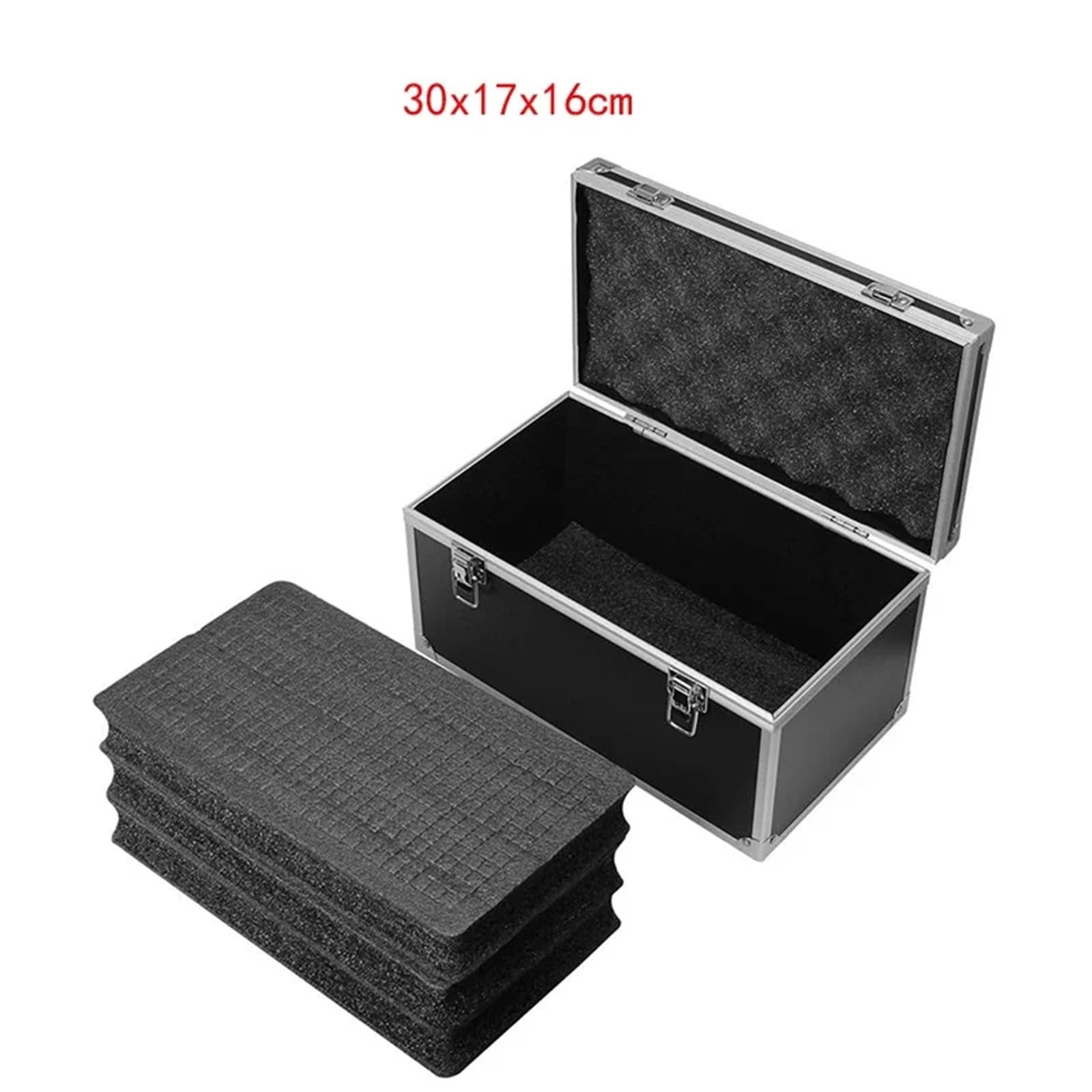Aluminium Aktentasche ToolBox Tragbare Aluminium-Sicherheitsausrüstung, Werkzeugkasten, Instrumentenkoffer, Aufbewahrungsbox, Koffer, schlagfester mit Schwamm