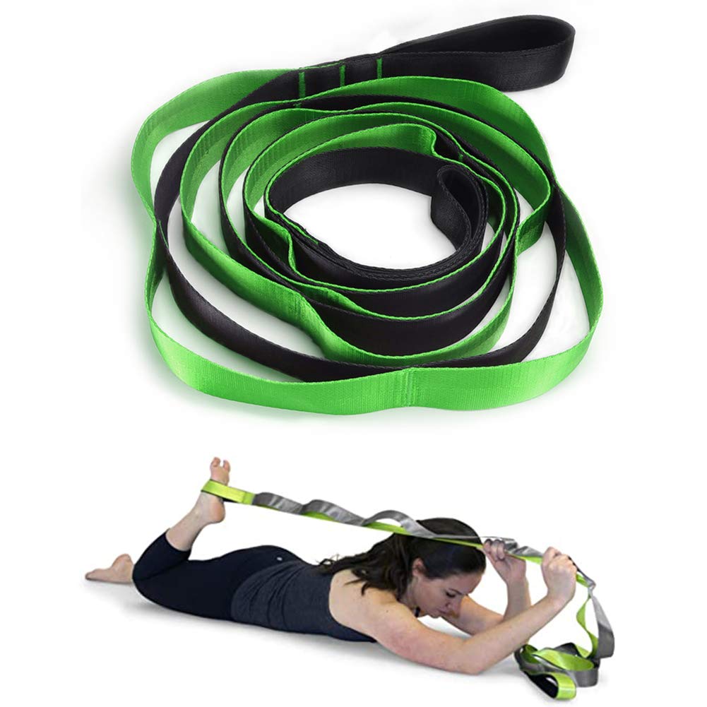 TXDYYoga Stretch Strap with 12 Loops 106 Inch Long - Exercise Training Belt for Yoga Pilates Practice, Dance, Fitness Physicaltherapy Rehab