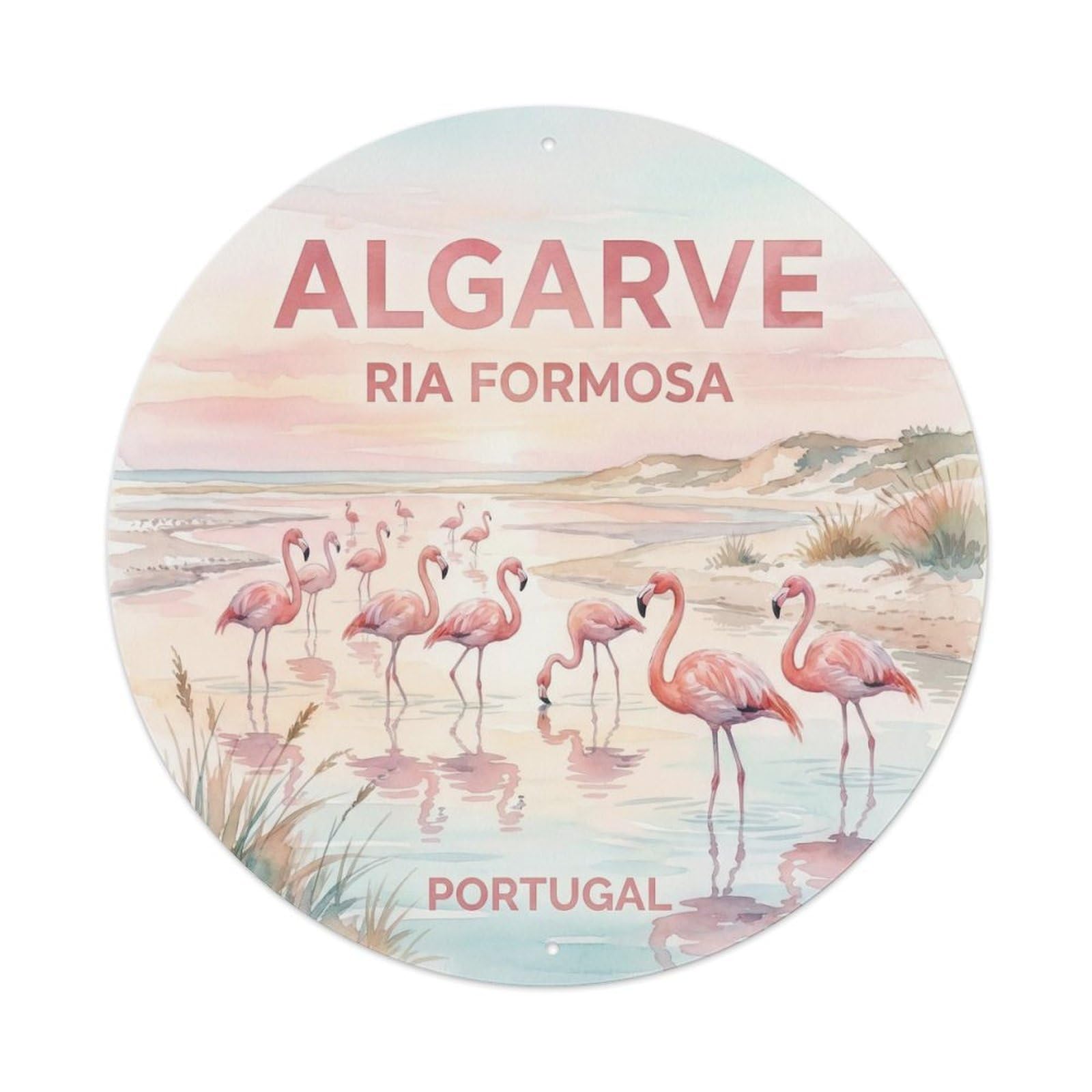 Olhnbad 08X08inch Style Heritage Portugal Algarve Cityscape Travel Art Metal Tin Sign