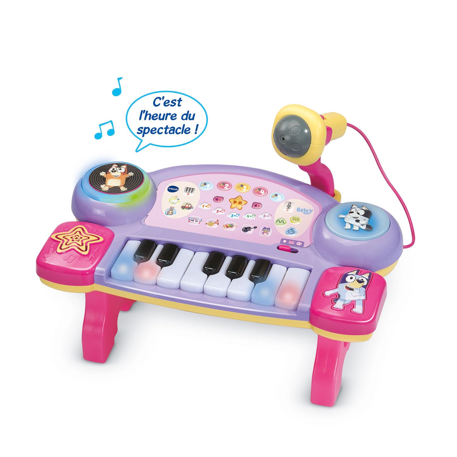 VTech Super Piano DJ Bluey, Piano Lumineux Enfant dès 3 Ans