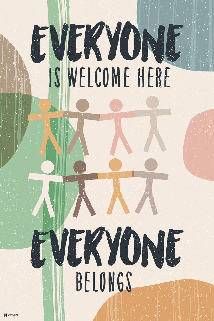 Laminated Diversity Poster Everyone Is Welcome Here Everyone Belongs Boho Classroom Educational Rules Teacher Supplies School Teaching Toddler Kids Elementary Poster Dry Erase Wall Art 16x24