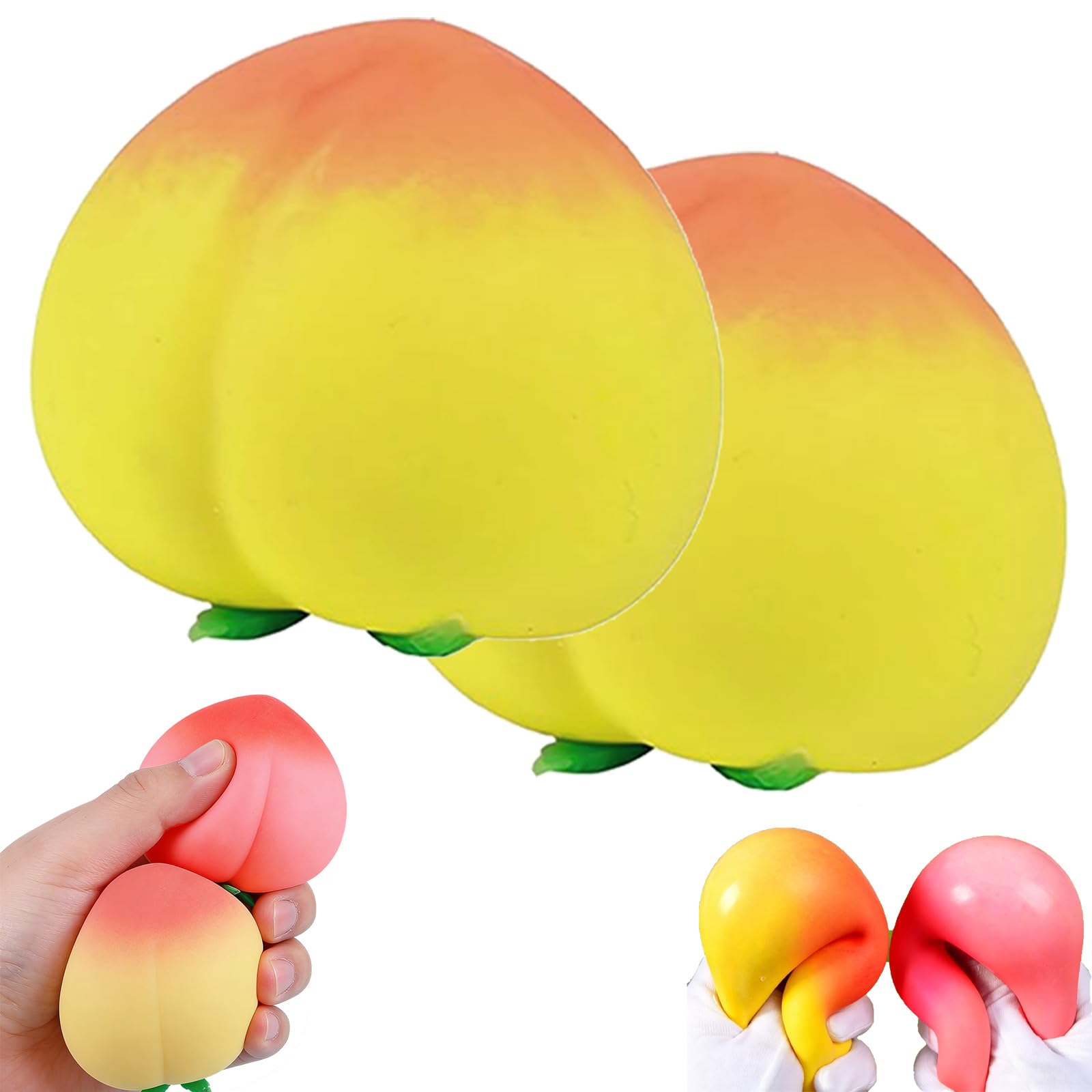 Cheese Squishy, Squishy Cheese Sugar Cube SquishySensory Toy, Big Brain CheeseStress Ball Realistic Design, Anxiety Relief Fidget Toy Sensory Toys For Adults & Kids (Yellow, 2PCS) — image 1