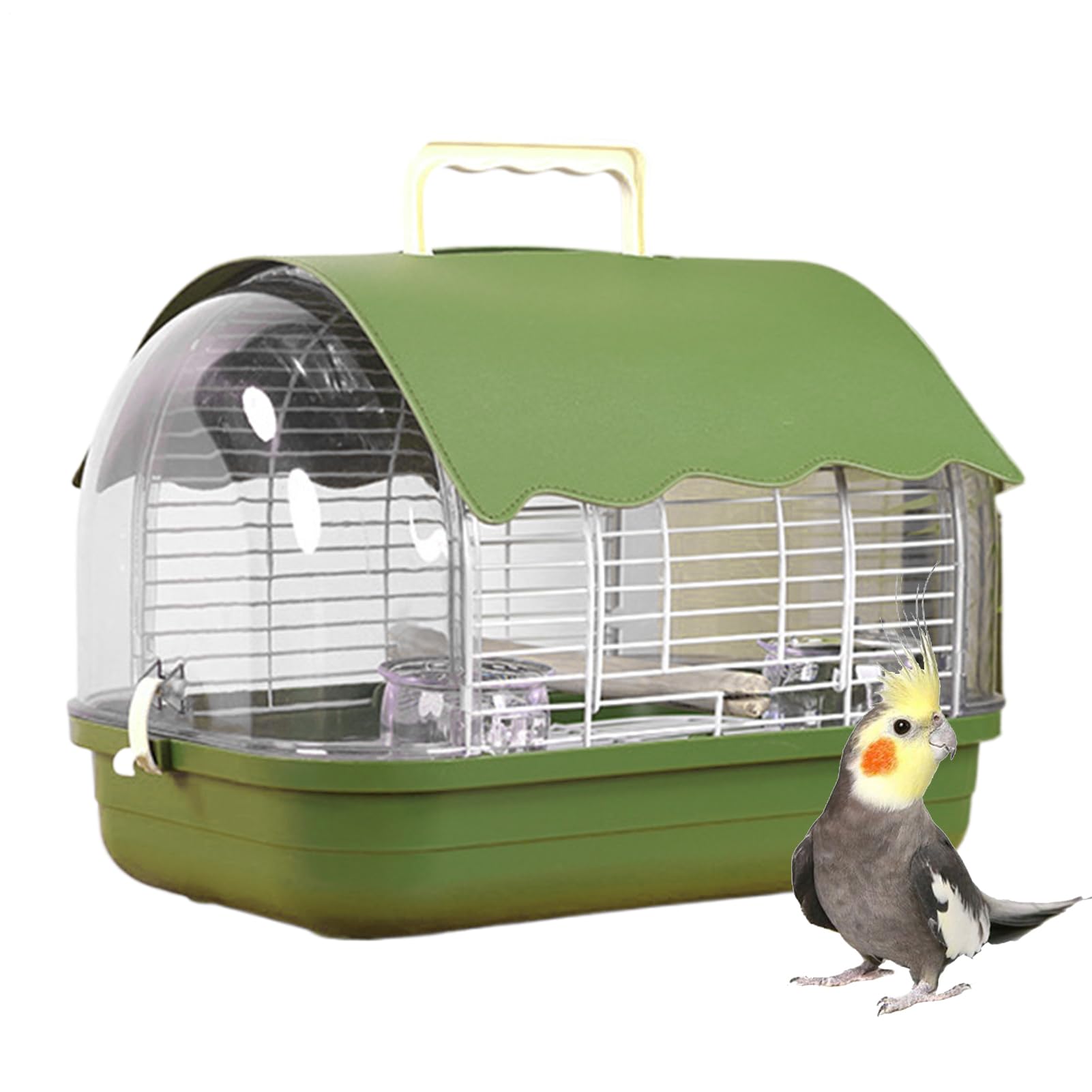 Jaula De Aves Para Viaje para Aves Transparente y a Prueba de Sol con Asa | Jaula De Transporte Para Periquitos Para Conure, Cacatúa Ninfa, Canario, Agapornis, Pinzón, Sala De Estar, Balcón, Parqu