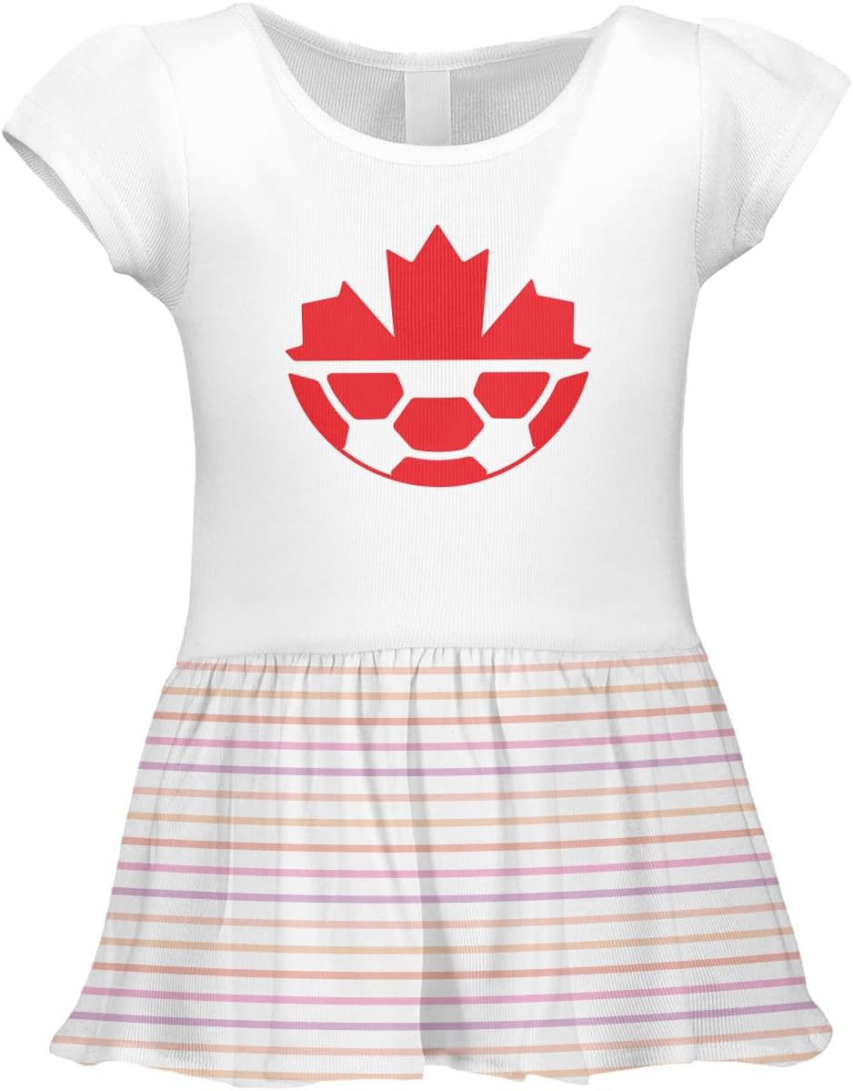 Haase Unlimited Canada Soccer Canadian Futbol Badge Infant/Toddler Baby Rib Dress