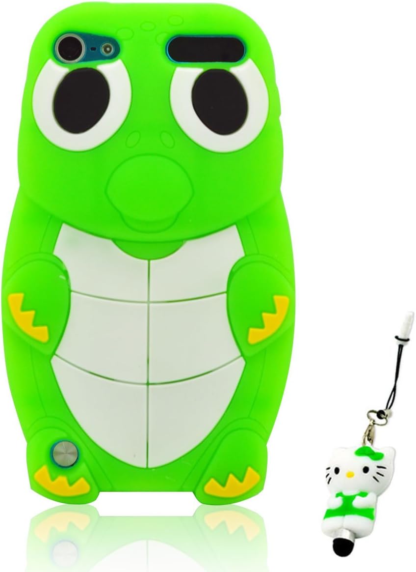 I Need (TM) Stylish Cartoon Turtle Style Soft Silicone Case Cover Compatible for Apple Ipod Touch 5/5g/5th Generation with 3D Kitty Stylus Pen(Green)