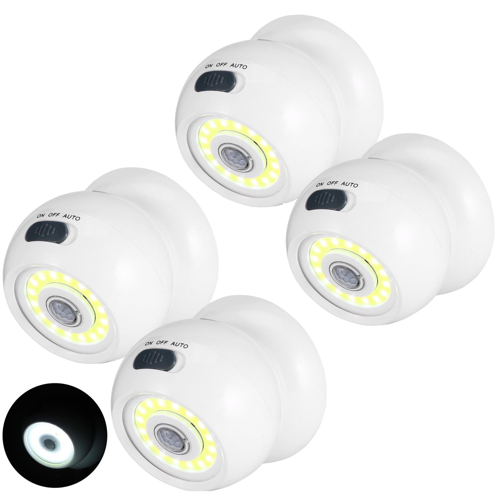 Motion Sensor Pir Light Battery Operated, Outside Security Lights with Sensor, Pir Security Lights Outdoor Motion Sensor Lights Indoor- 4pack