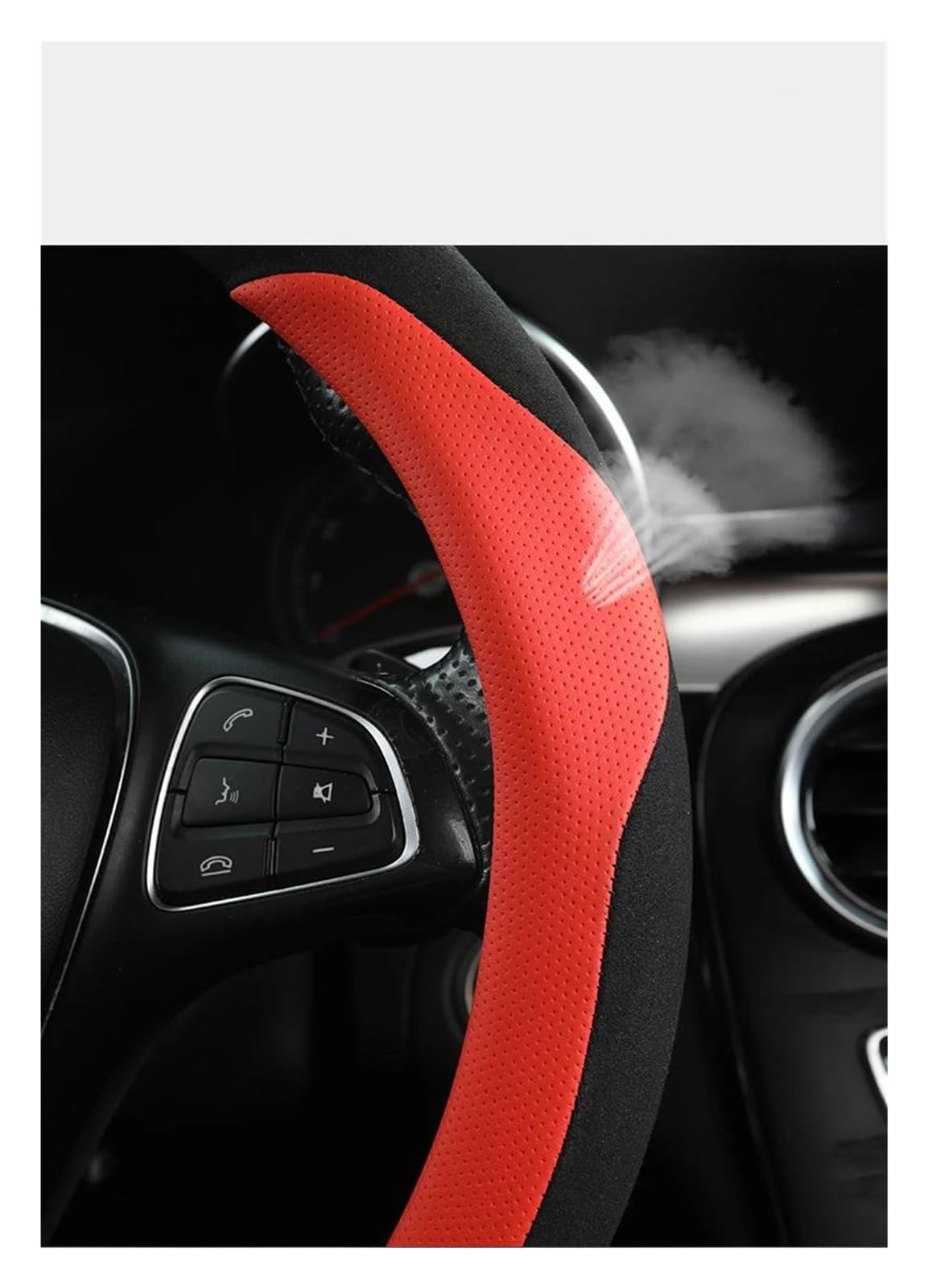 Cubierta Volante Para SEAT Para Ibiza Para Exeo Para Ateca Para Altea Para Turedo Para Tarraco Para Toledo Para Arona Cubiertas Volante Coche Cuero Fibra Carbono 38cm Funda Volante Coche