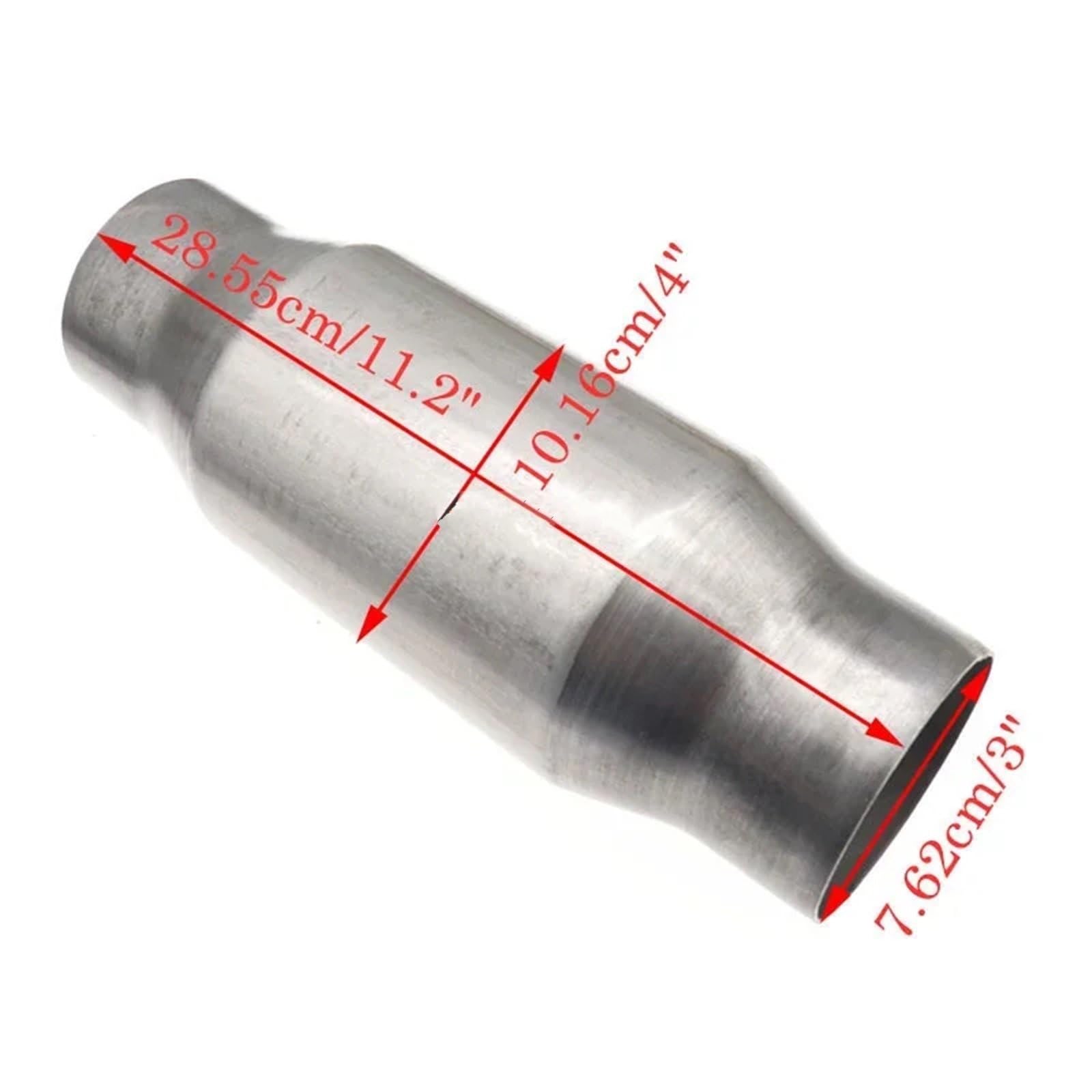 Uniwersalny katalizator z wlotem/wylotem Uniwersalny katalizator samochodowy 3 cale/7,62 cm, układ wydechowy sportowy, 400 otworów, wlot/wylot, spawany, ze stali nierdzewnej Katalizator spalin