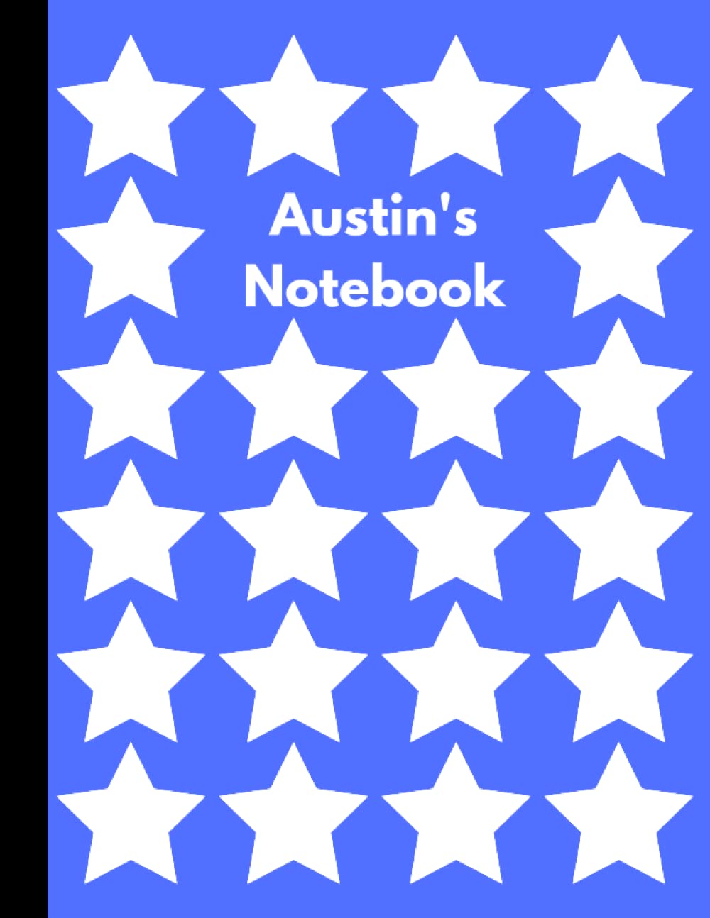 Austin's Notebook: Personalised Blue Star Inspired Lined Journal
